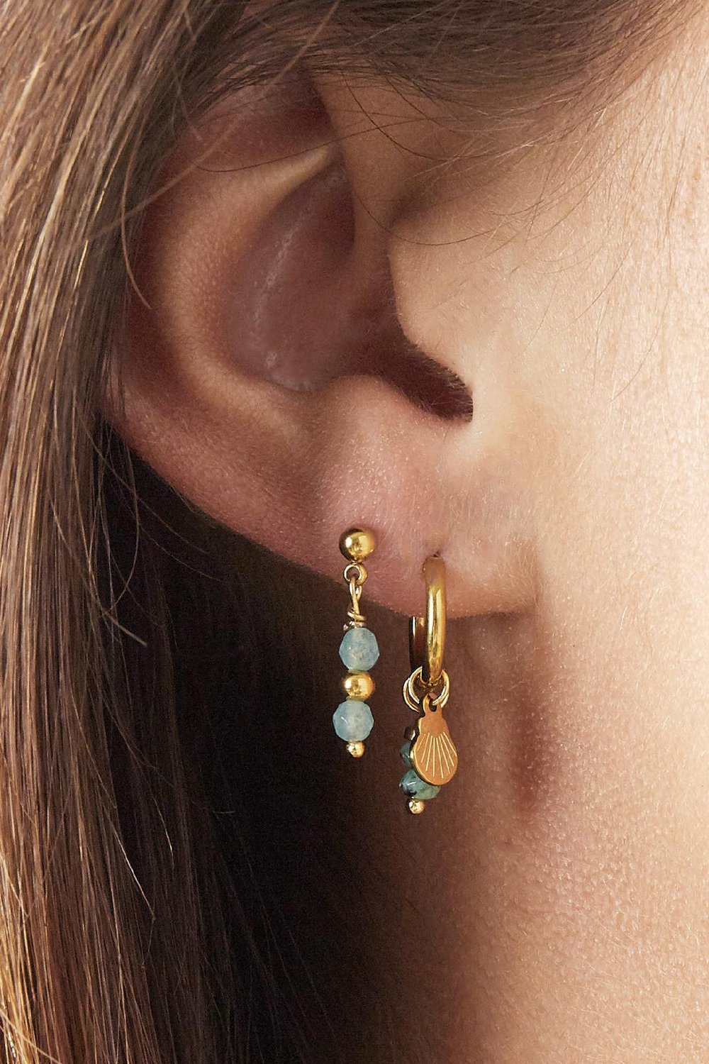 Oorbellen Little Shell Roze Stainless Steel h5Afbeelding3